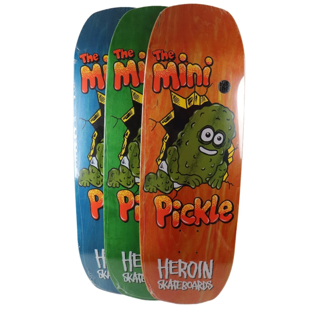 Heroin Mini Pickle Skateboard Deck Blue Green 9.5x30