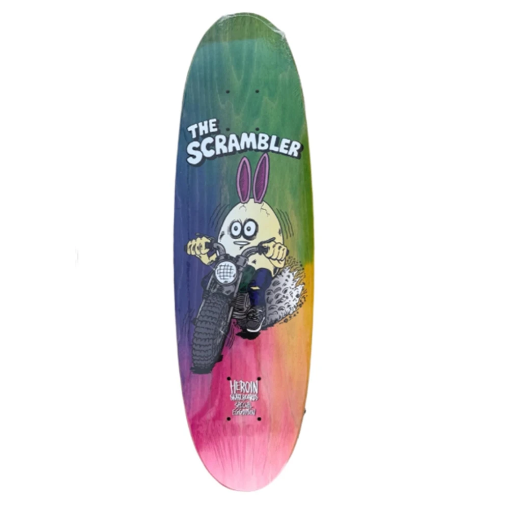 Heroin Scrambler Egg Skateboard Deck Rainbow 7.8x26.5