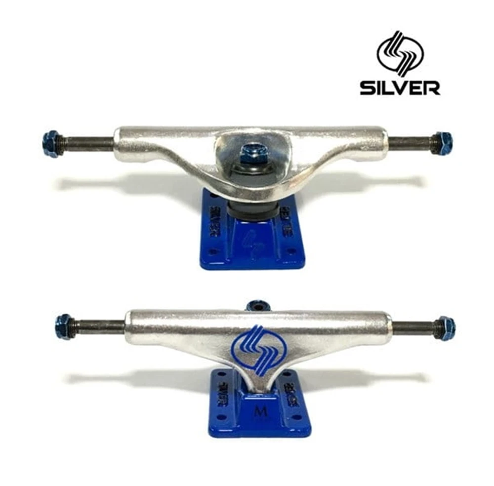 Silver M-Hollow Skate Trucks Set Blue Silver 8.5