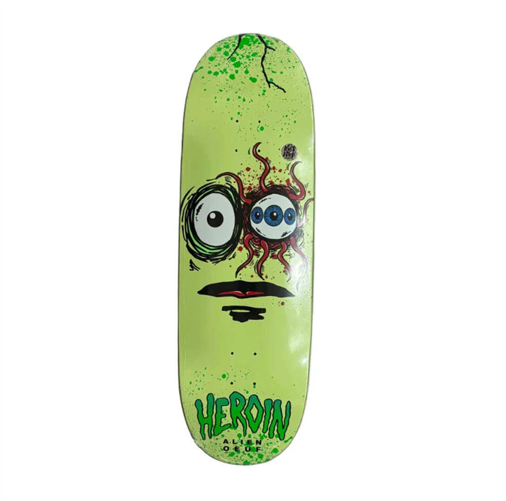 Heroin Space Egg 3 Skateboard Deck Yellow Green 10x14.5WB