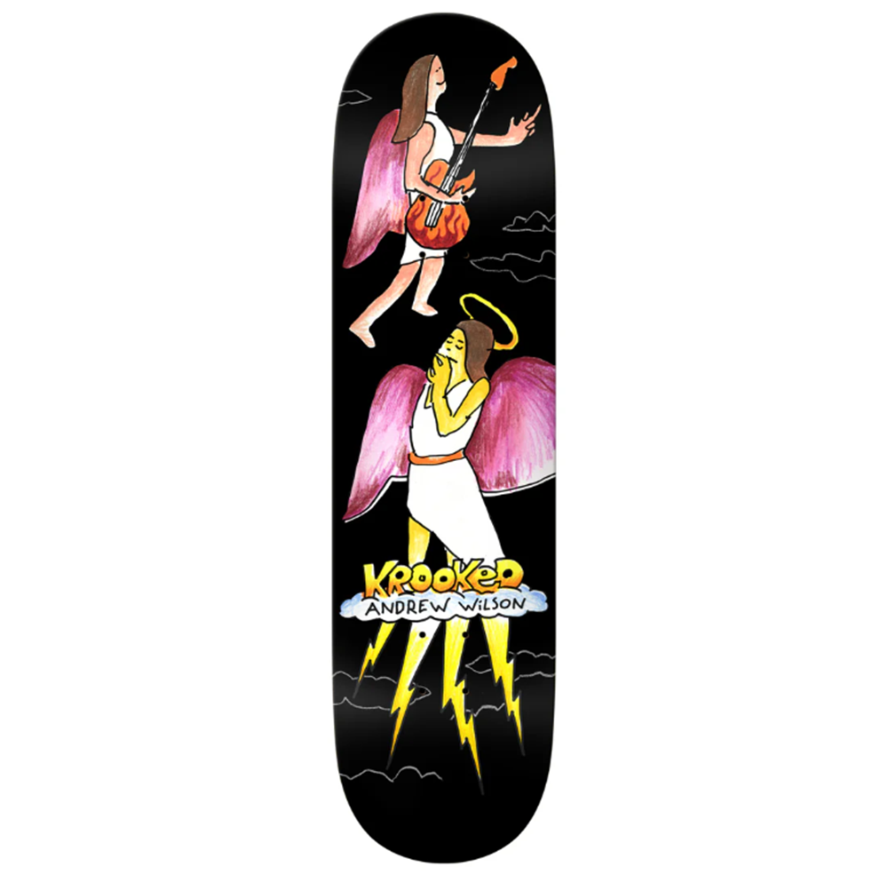 Krooked Wilson Angel TruFit Skateboard Deck Black 8.25x13.88WB