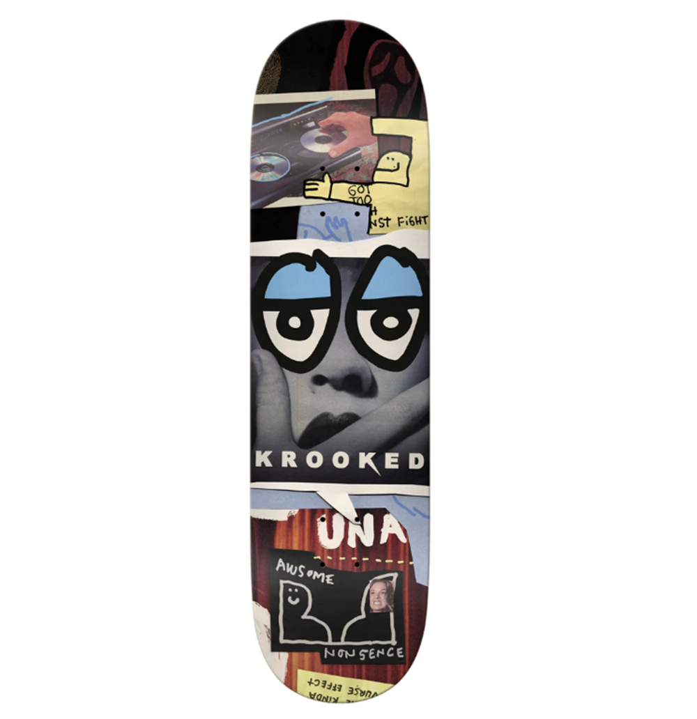 Krooked UNA Nonsense Skateboard Deck Grey Blue 8.28x14.12