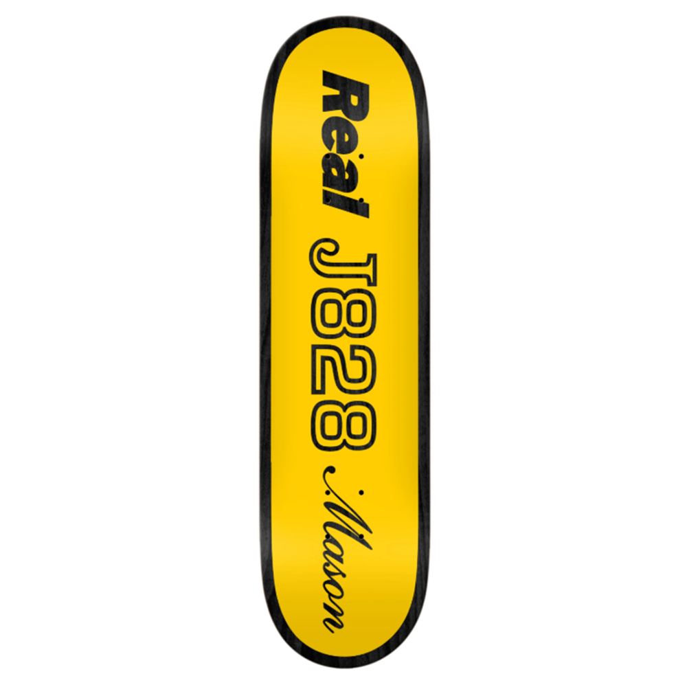 Real Mason Shapecode Skateboard Deck Yellow Black 8.28x14.12WB