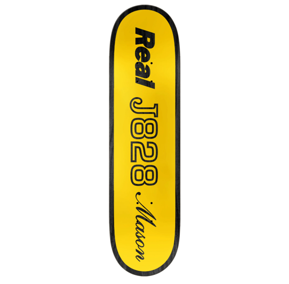 Real Mason Shapecode Skateboard Deck Yellow Black 8.28x14.12WB