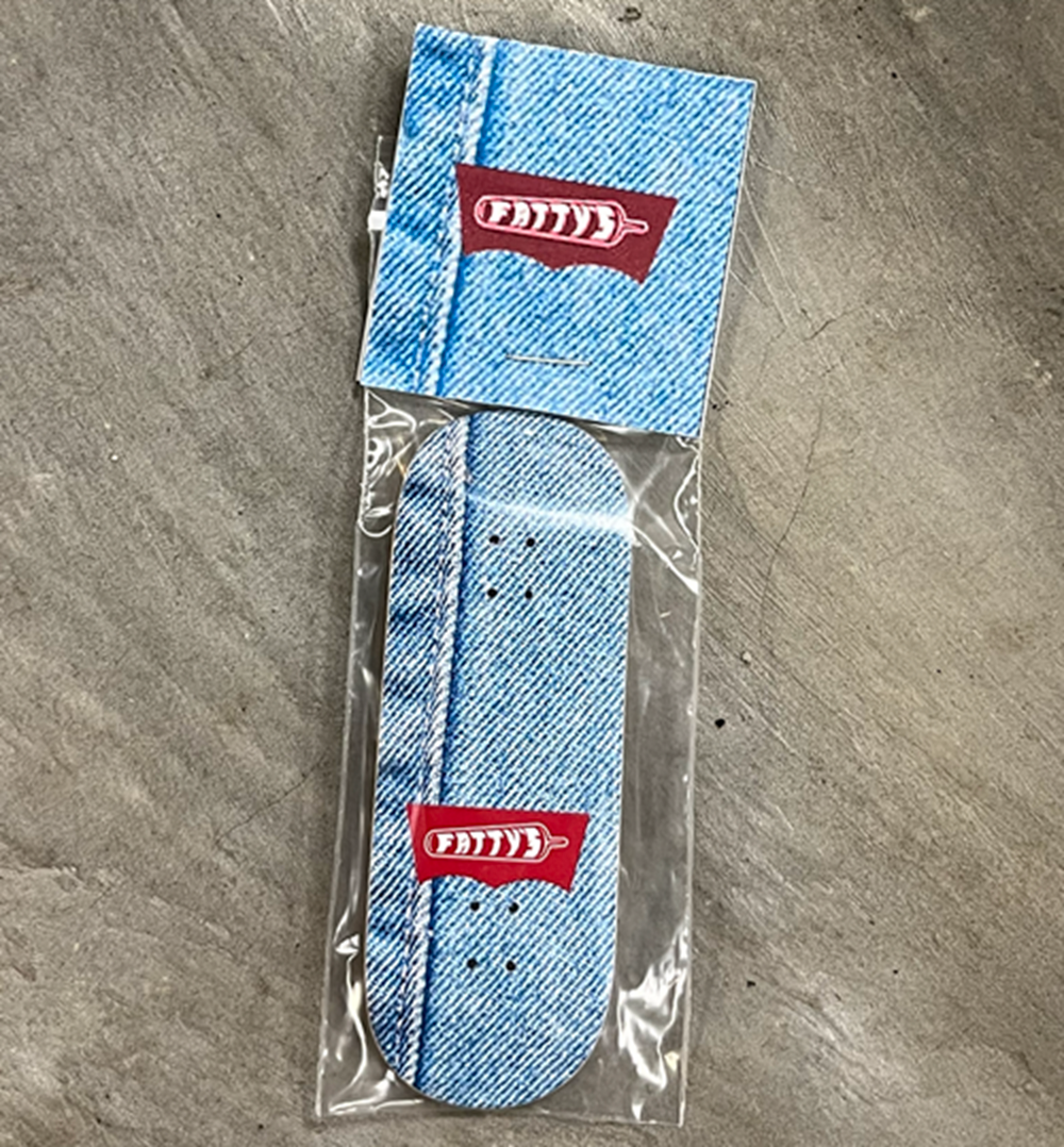 Fattys Denim Fingerboard Deck Blue 34mm Mellow Mold