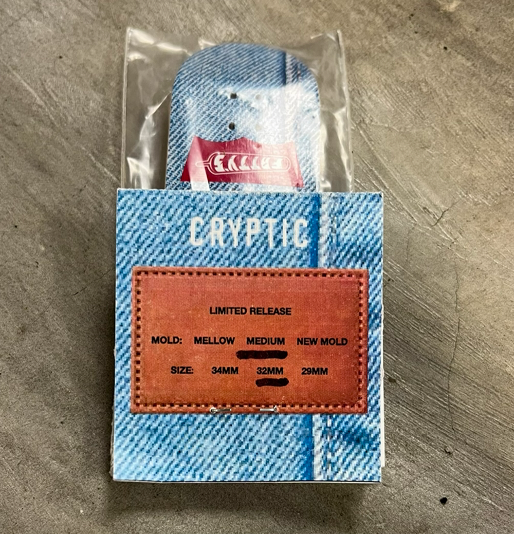 Fattys Denim Fingerboard Deck Blue 32mm Medium Mold