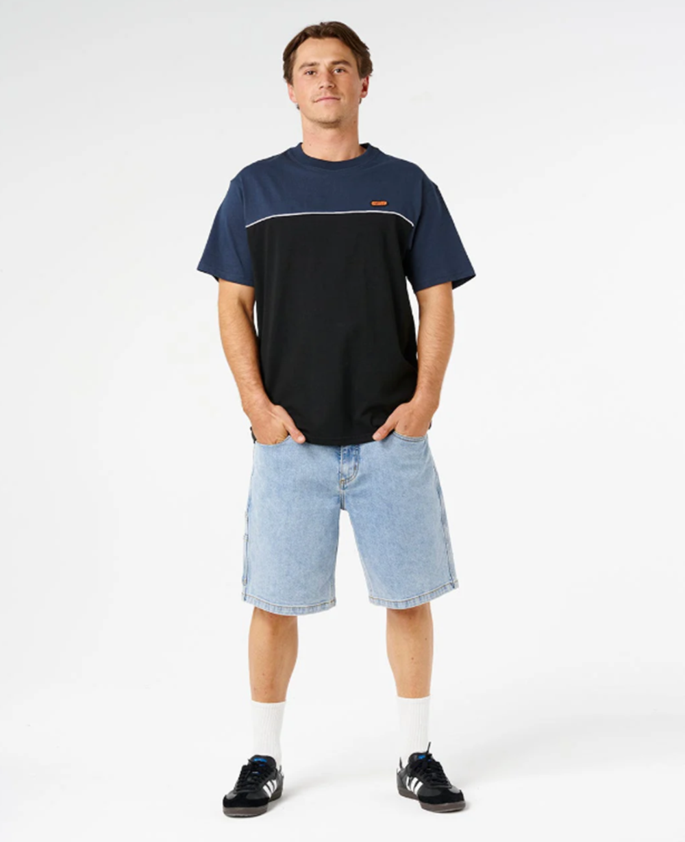 Rip Curl Halfa Panel Beater Tshirt Black Navy