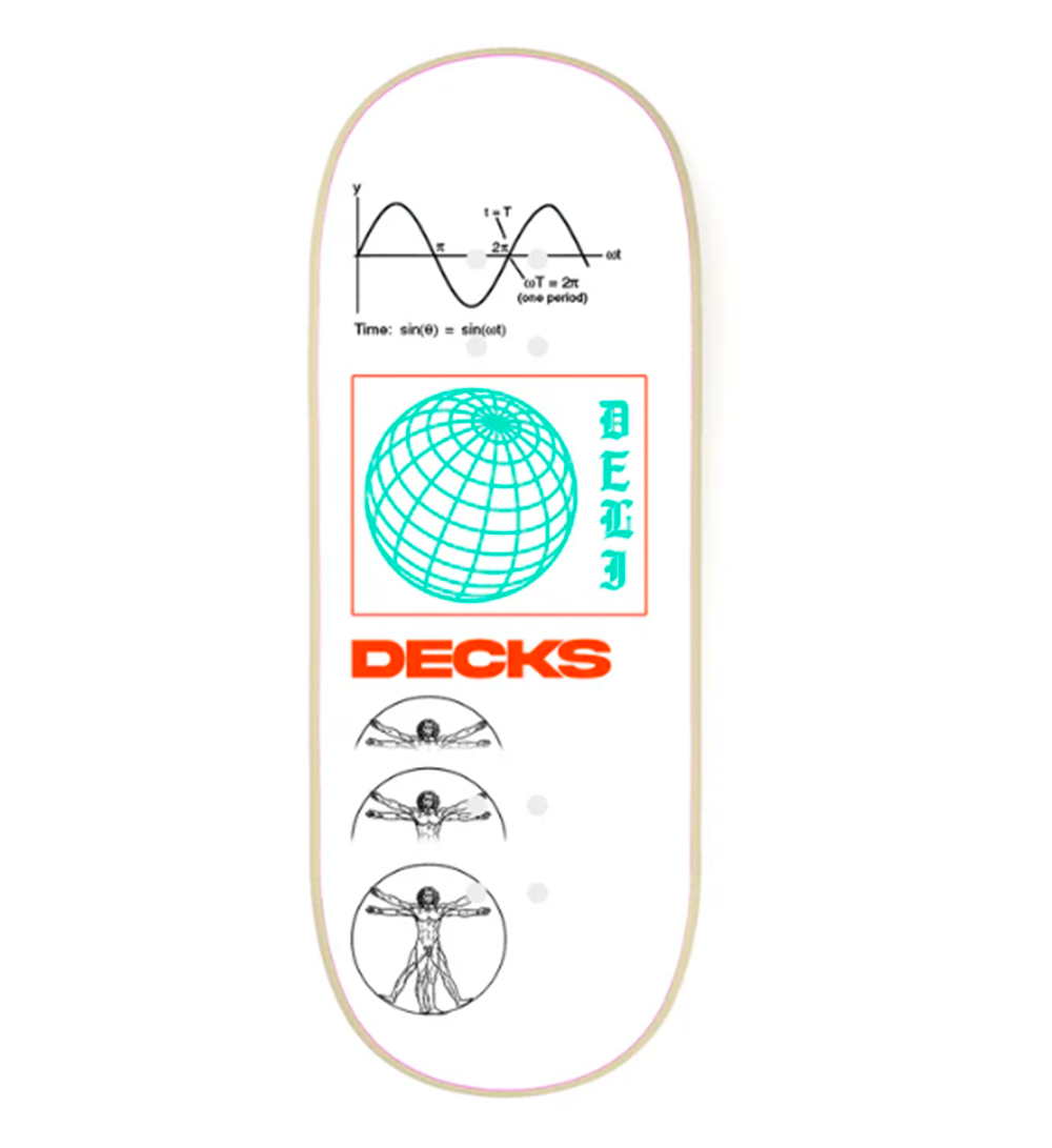Delidecks Vibrating Wood Fingerboard Deck White 35 x 96