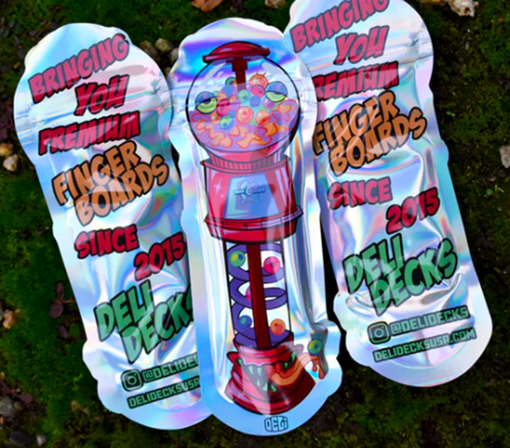 Delidecks AFBFBC Wood Fingerboard Deck Pink White 33 x 96