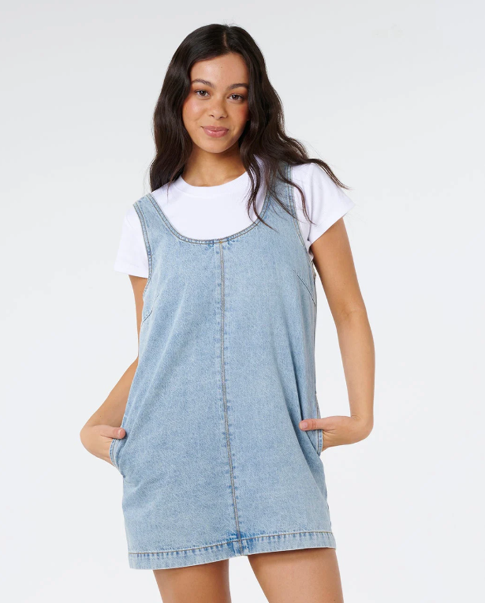 Rip Curl Ellie Denim Mini Dress Vintage Blue