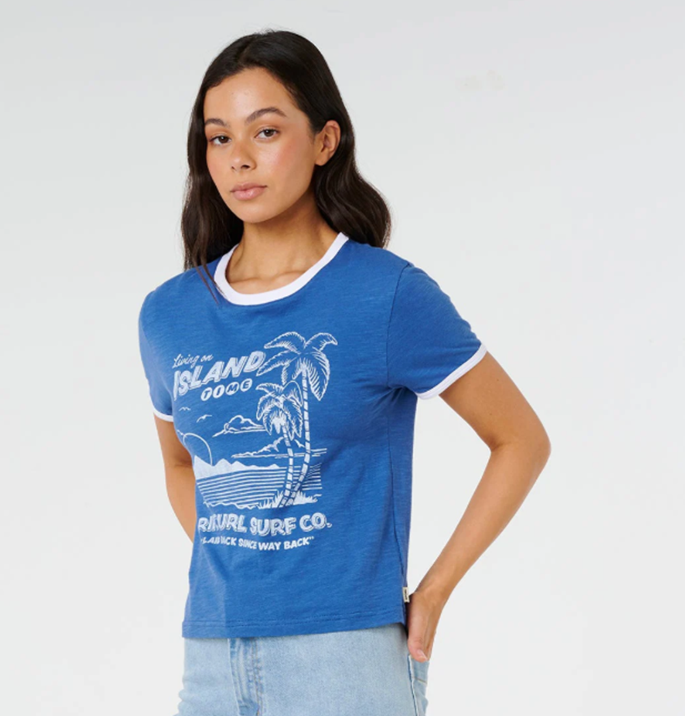 Rip Curl Island Time Slub Tshirt Vintage Navy