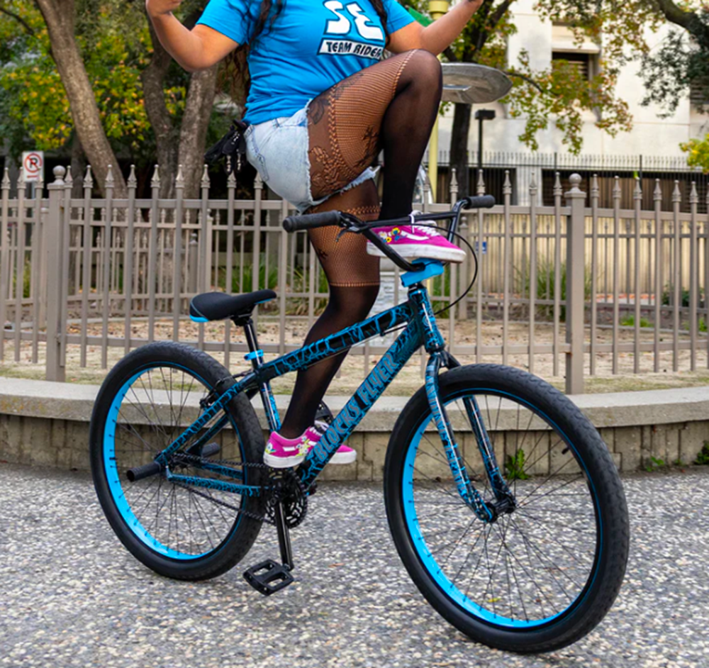 SE Blocks Flyer Bike Blue Crackle 26