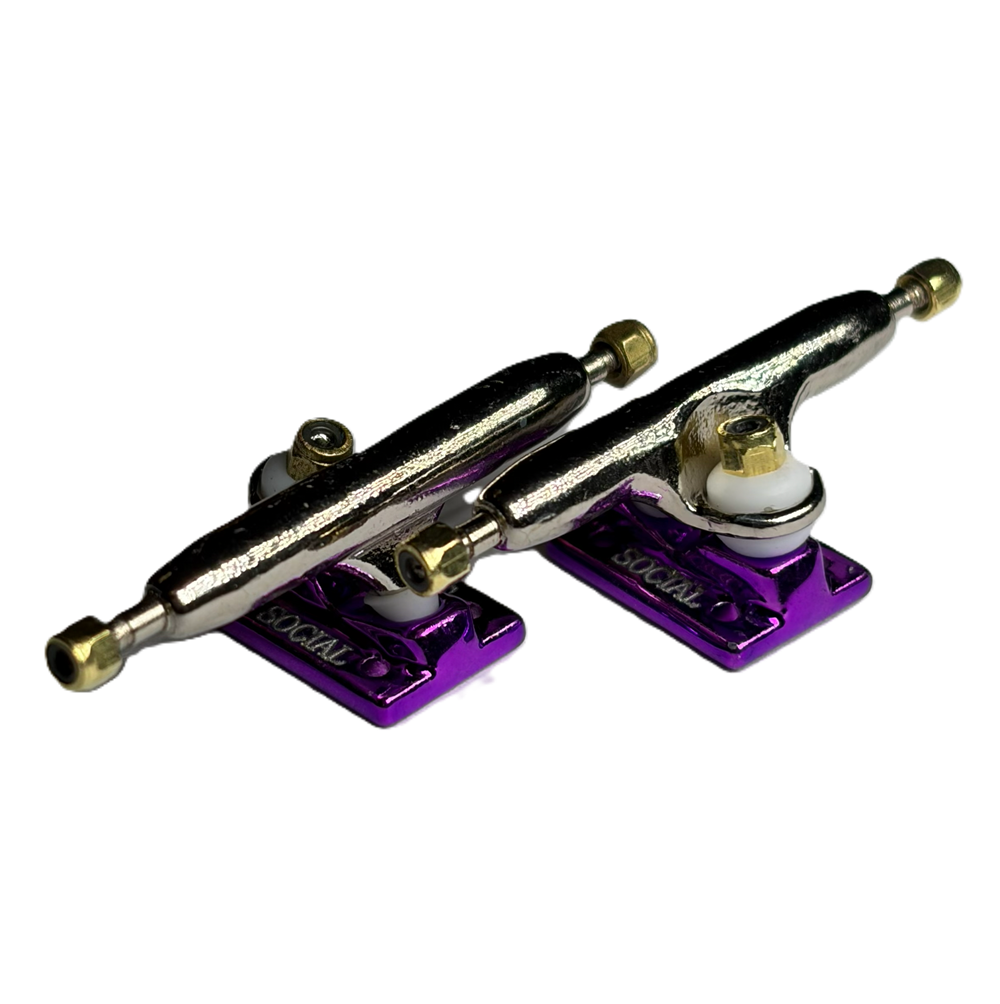 Social Team Pro Fingerboard Trucks Purple Chrome 34mm