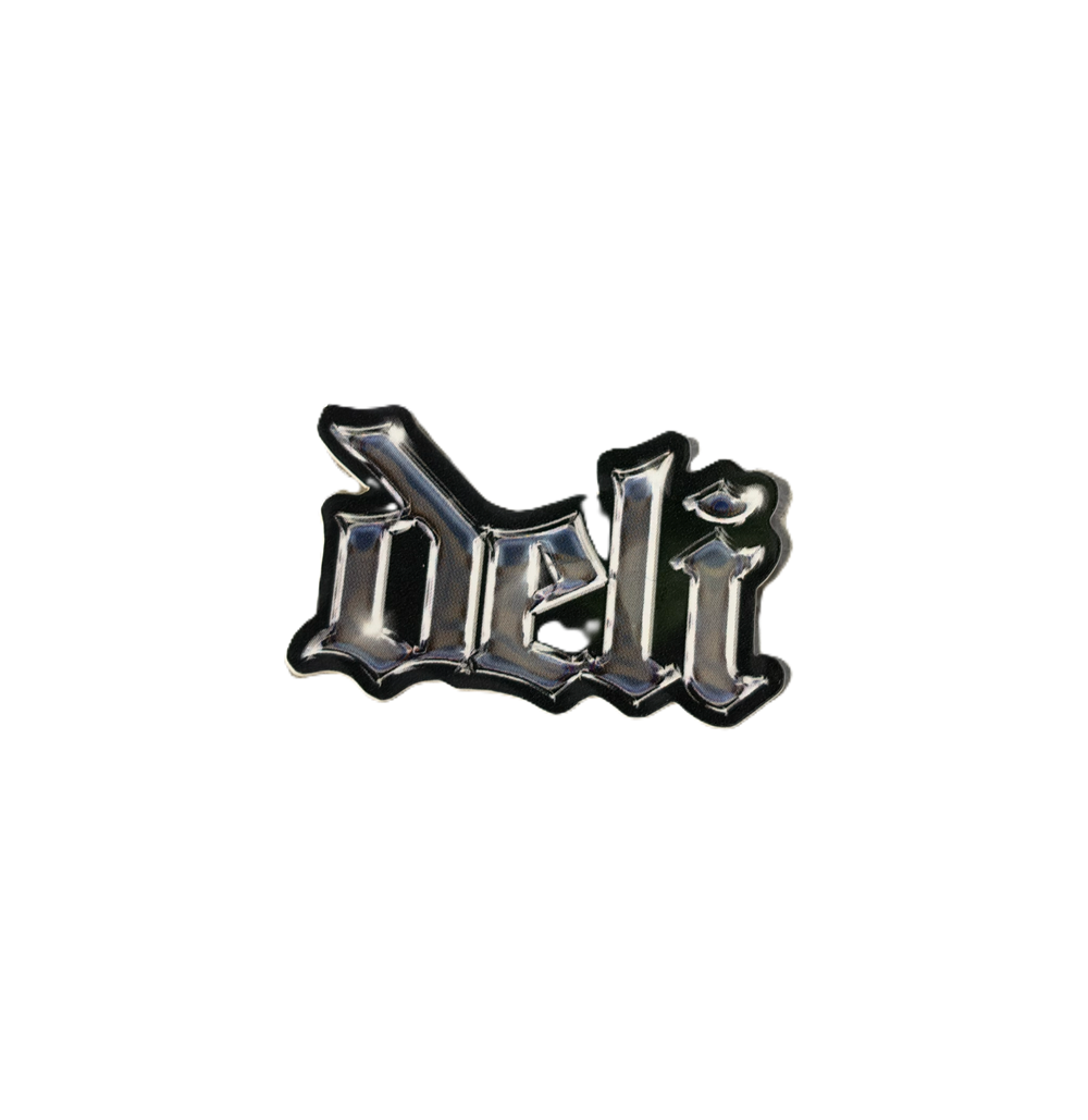 Delidecks Bling Logo Sticker Black Grey 1.25in (2pack)
