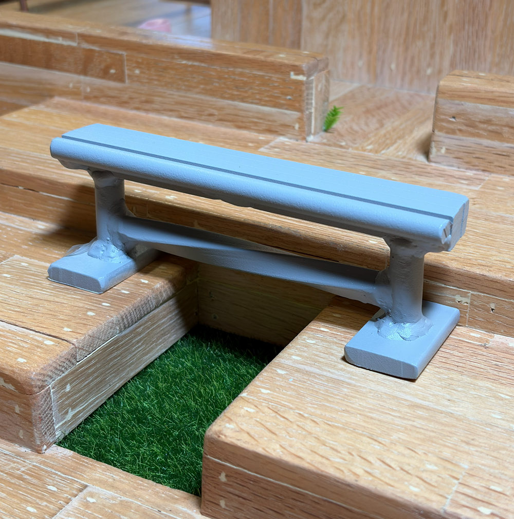 BlueRiver Rails Bench Round Bar Grey 6x2.25