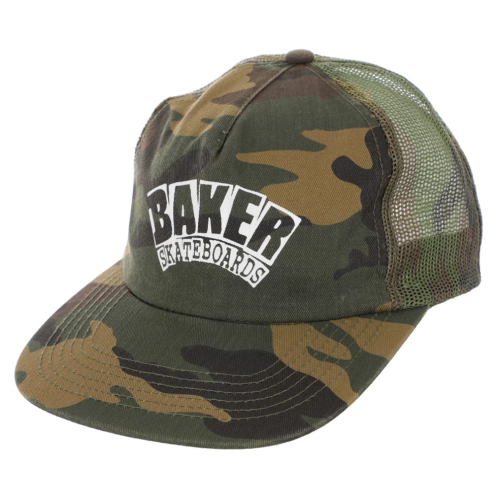 Baker Arch Logo Trucker Hat Camo Snapback