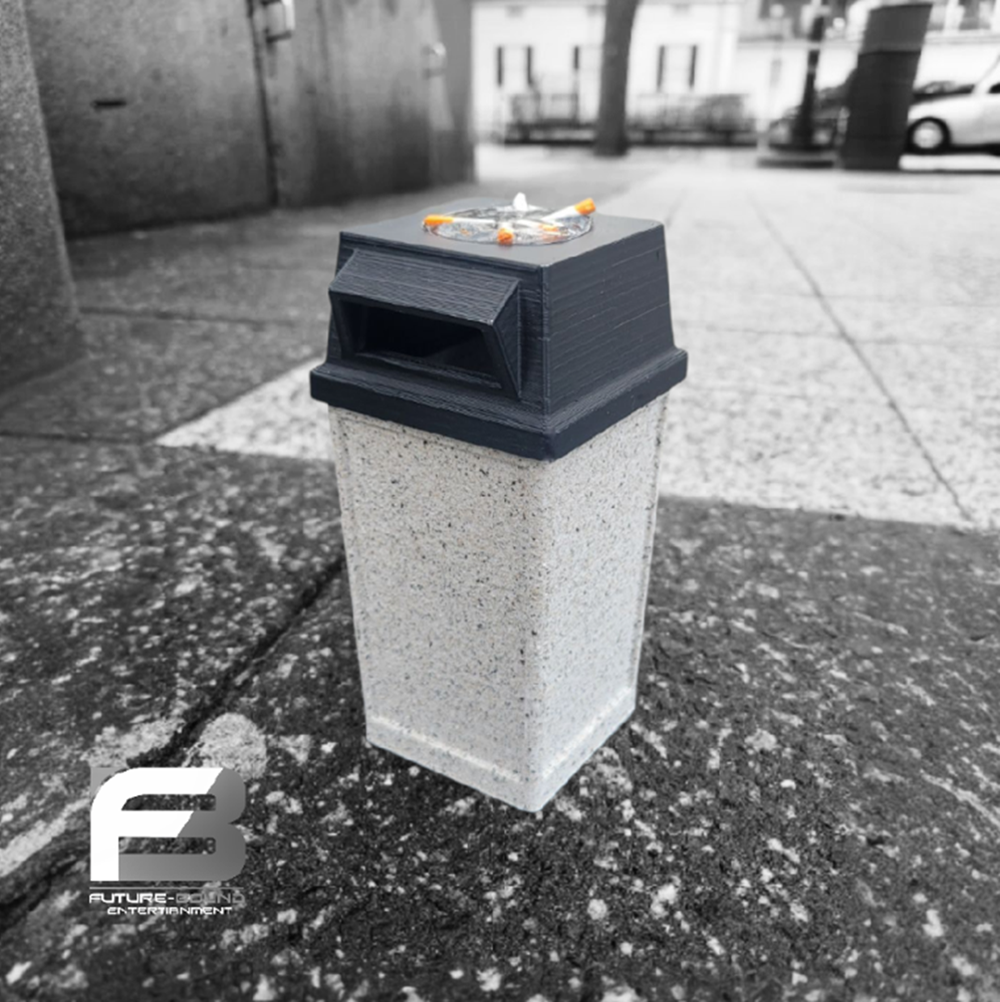 FutureBoundPrints Ashtray Trash Can Grey 4 inch