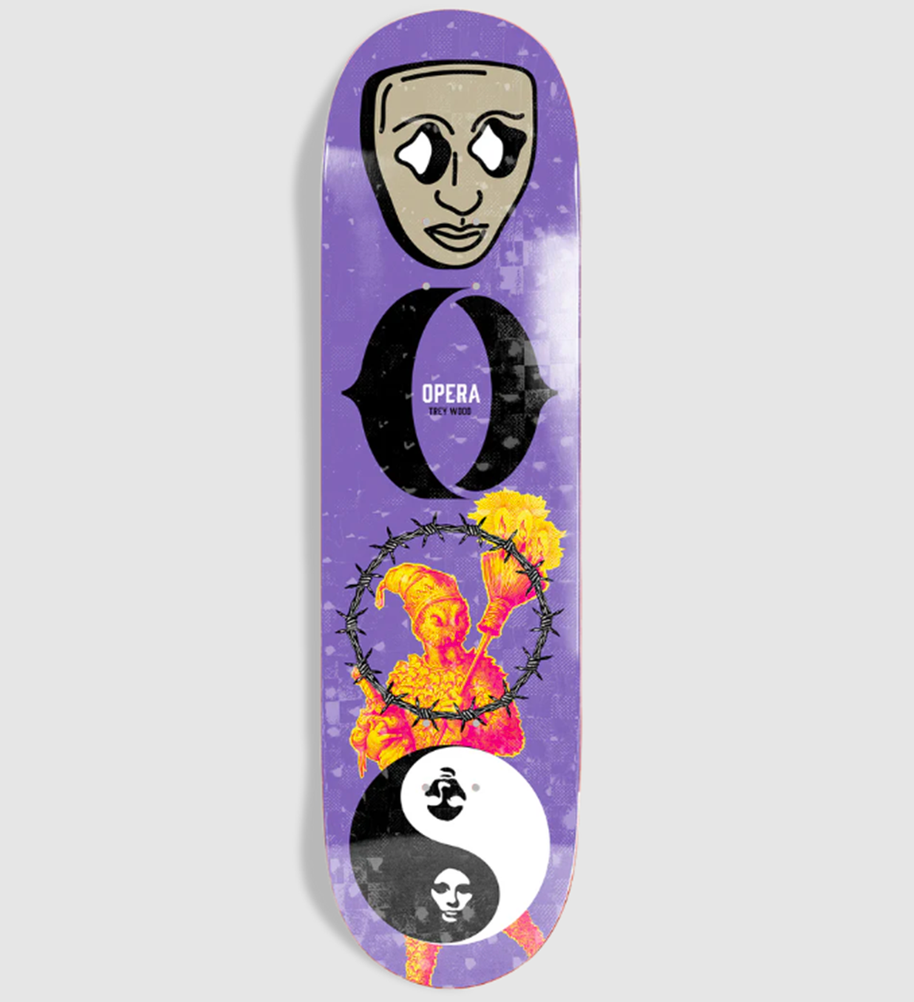 Opera Trey Wood Piece EX7 Skateboard Deck Purple 8.75x14.25WB