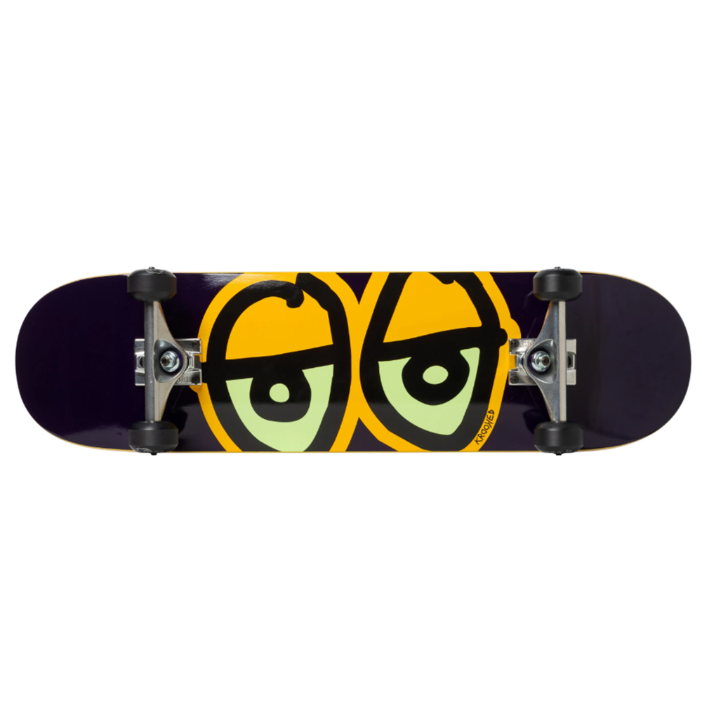 Krooked Glow Eyes Skateboard Complete Midnight Orange 8.25x14.38WB