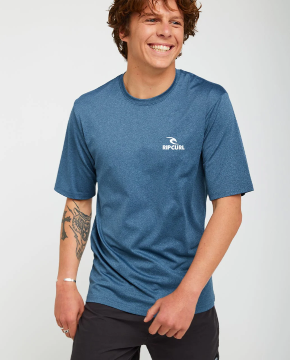Rip Curl SS Stack UPF Tshirt Mens Navy Marle