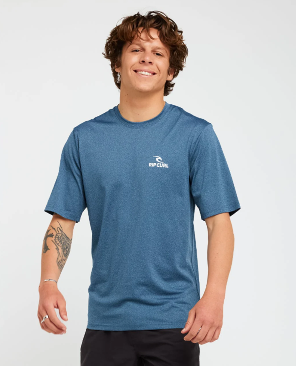 Rip Curl SS Stack UPF Tshirt Mens Navy Marle