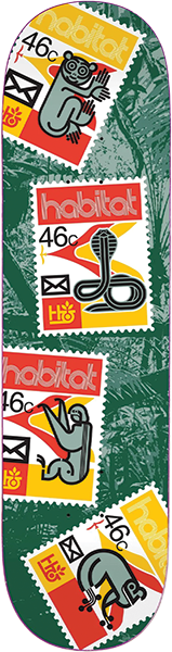 HABITAT POSTAGE SKATEBOARD DECK-8.25 RED