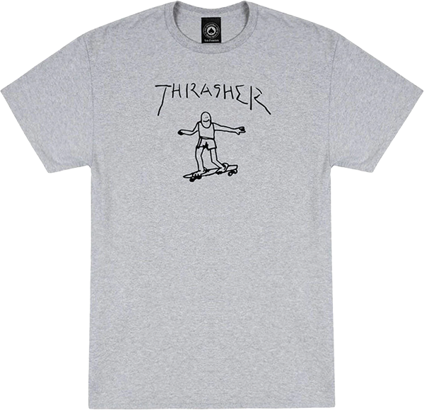 THRASHER GONZ LOGO SS TSHIRT M-GREY/BLACK