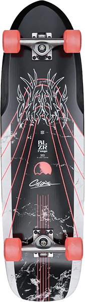 GLOBE BLAZER FUEGO 32" SKATEBOARD COMPLETE-9X32.5 BAMBOO RED