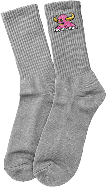 TOY MACHINE BRAIN MONSTER CREW SOCKS GREY 1pr