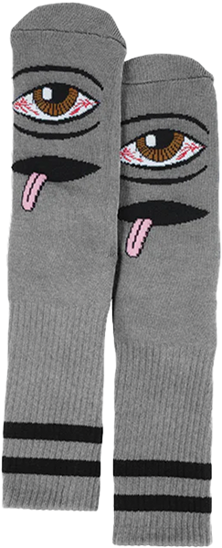 TOY MACHINE BLOODSHOT EYE CREW SOCKS-SLATE GREY 1pr