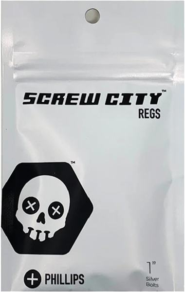 SCREW CITY REGS PHILLIPS HARDWARE SET 1" BLACK
