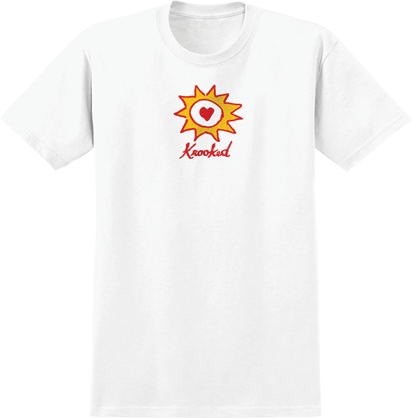 KROOKED SUN HEART SS TSHIRT XL-WHITE/RED/YEL