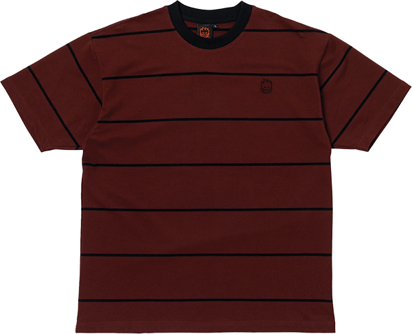 SPITFIRE BIGHEAD EMB STRIPE SS TSHIRT XL-BURGUNDY/BLK