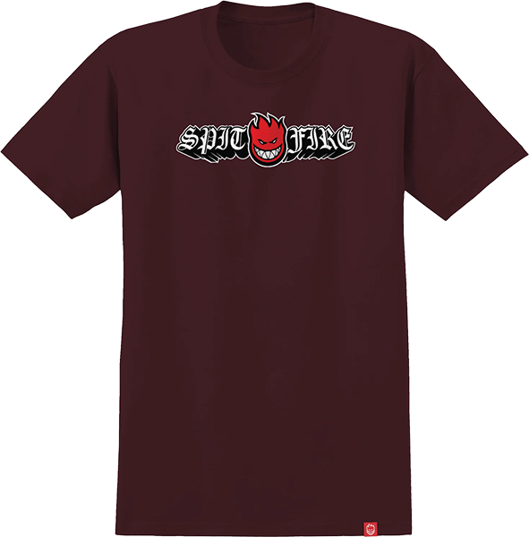 SPITFIRE OLD E DROP BIGHEAD SS TSHIRT M-BURGUNDY/RED/BLK/WHT