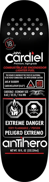ANTI HERO CARDIEL FUELED UP SKATEBOARD DECK-8.62 BLACK