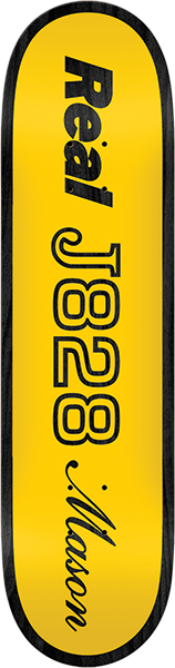 REAL SILVA SHAPE CODE SKATEBOARD DECK-8.28 YELLOW