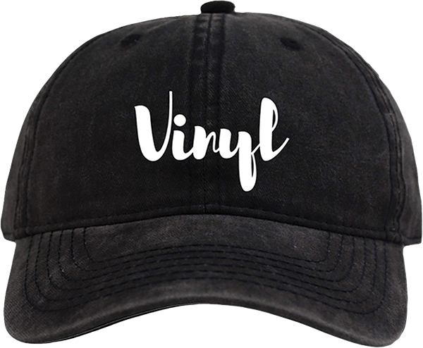 VINYL SCRIPT DAD HAT ADJ-BLACK