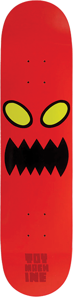 TOY MACHINE MONSTER FACE MINI SKATEBOARD DECK-7.38 RED