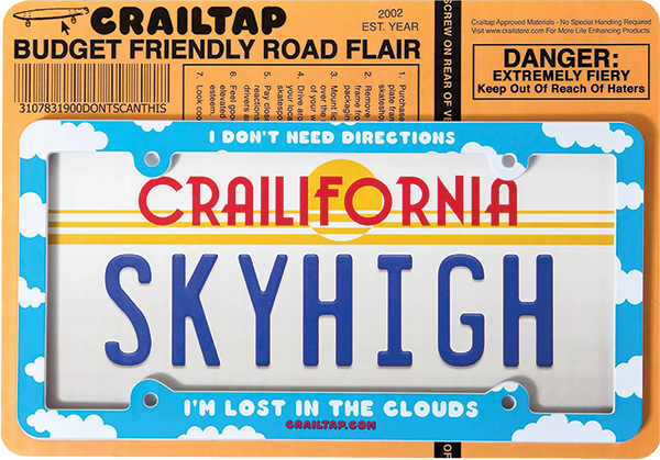 CRAILTAP LOST IN CLOUDS LOGO LICENSE PLATE FRAME