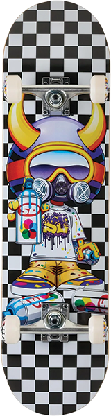 SPEED DEMONS DEMONS TAGGER SKATEBOARD COMPLETE-8.25 BLACK/WHITE CHECKS