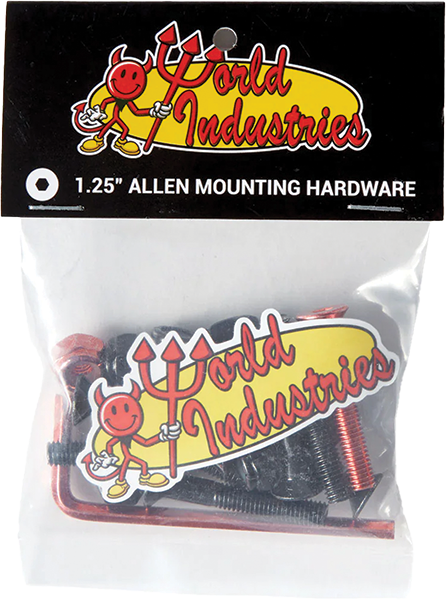 WORLD INDUSTRIES HARDWARE SET ALLEN 1.25" BLACK W/RED
