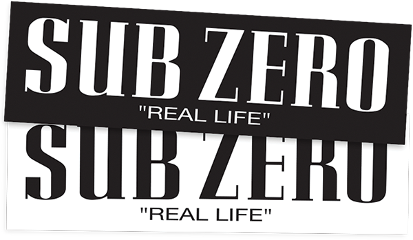 SUB ZERO REAL LIFE BUMPER STICKER BLK/WHT ASST