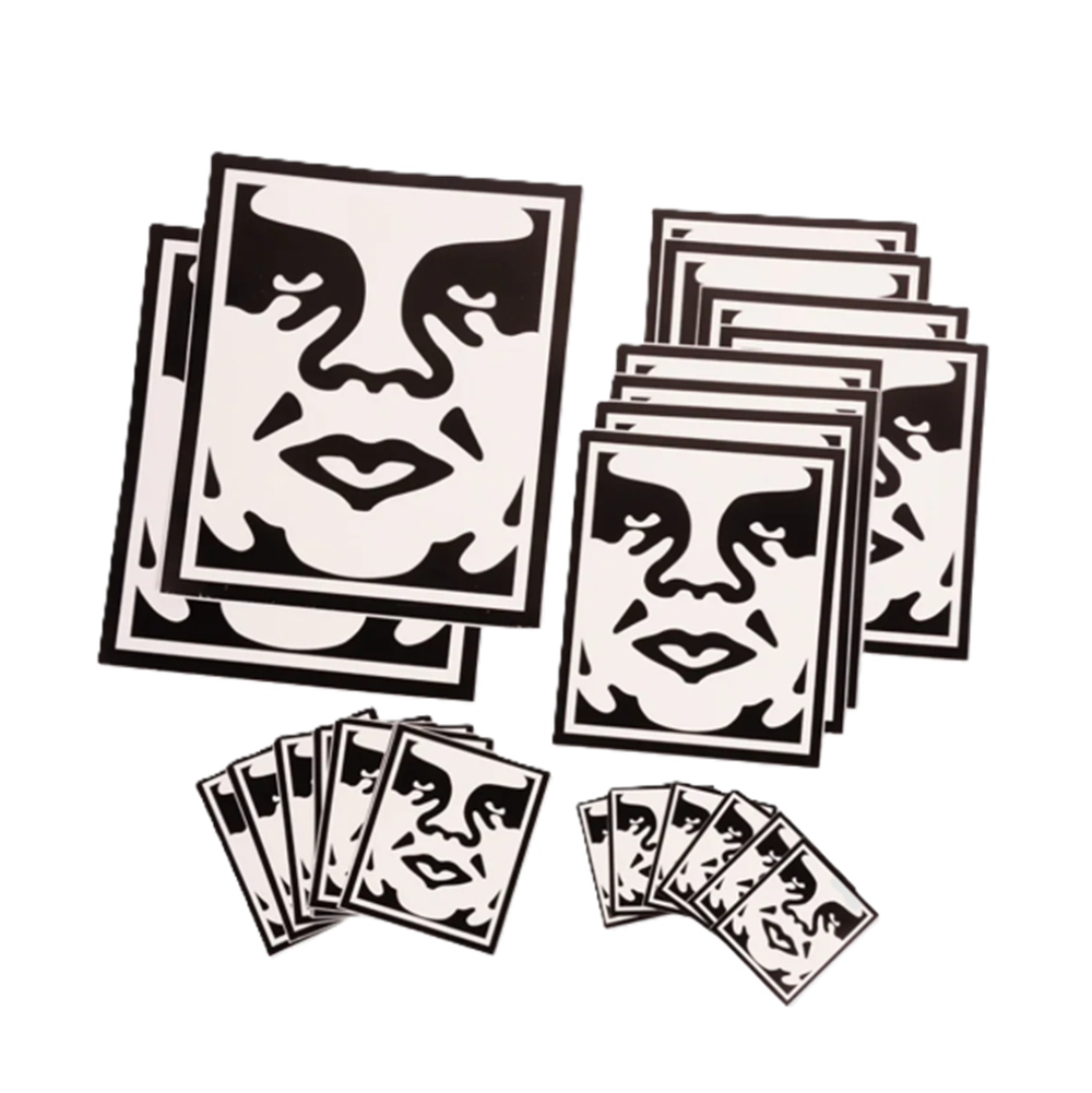 Obey Icon Face Sticker Pack White Black ASST