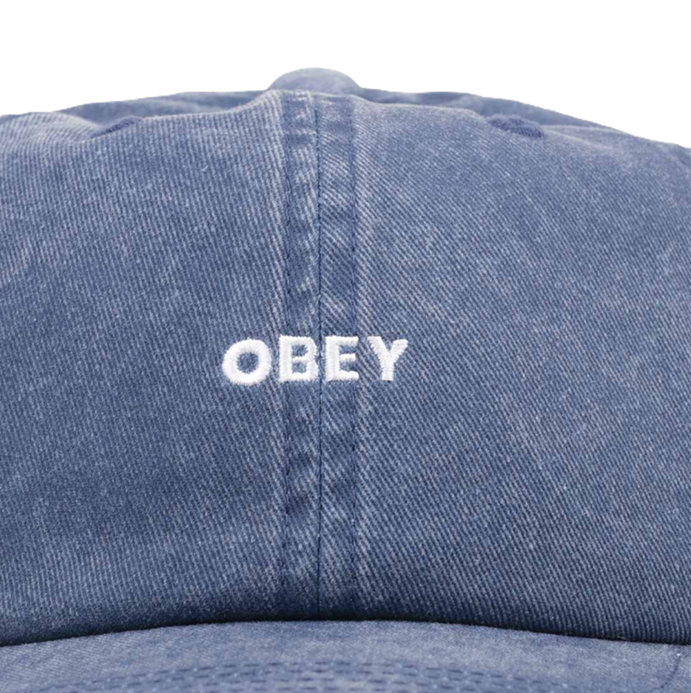 Obey Pigment Bold 6 Panel Hat Blue Strapback