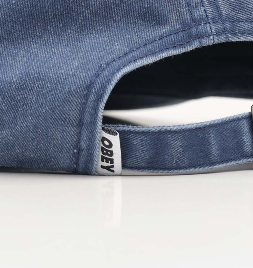 Obey Pigment Bold 6 Panel Hat Blue Strapback