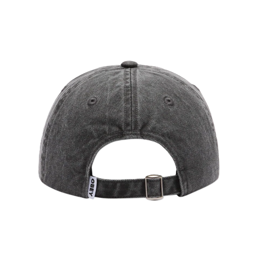 Obey Pigment Bold 6 Panel Hat Black Strapback