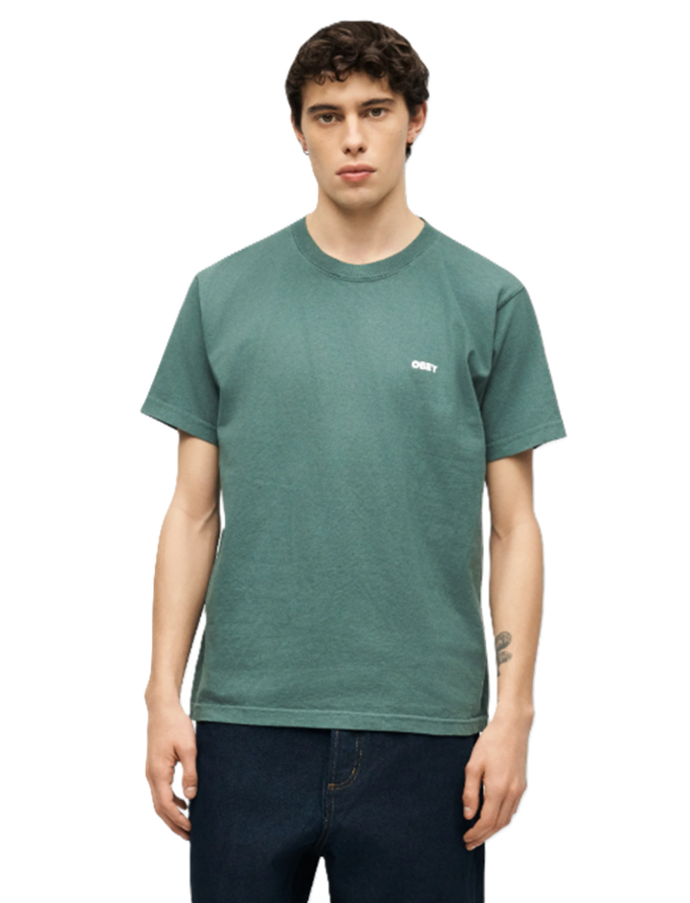 Obey Bold Icon Face Tshirt RainForest