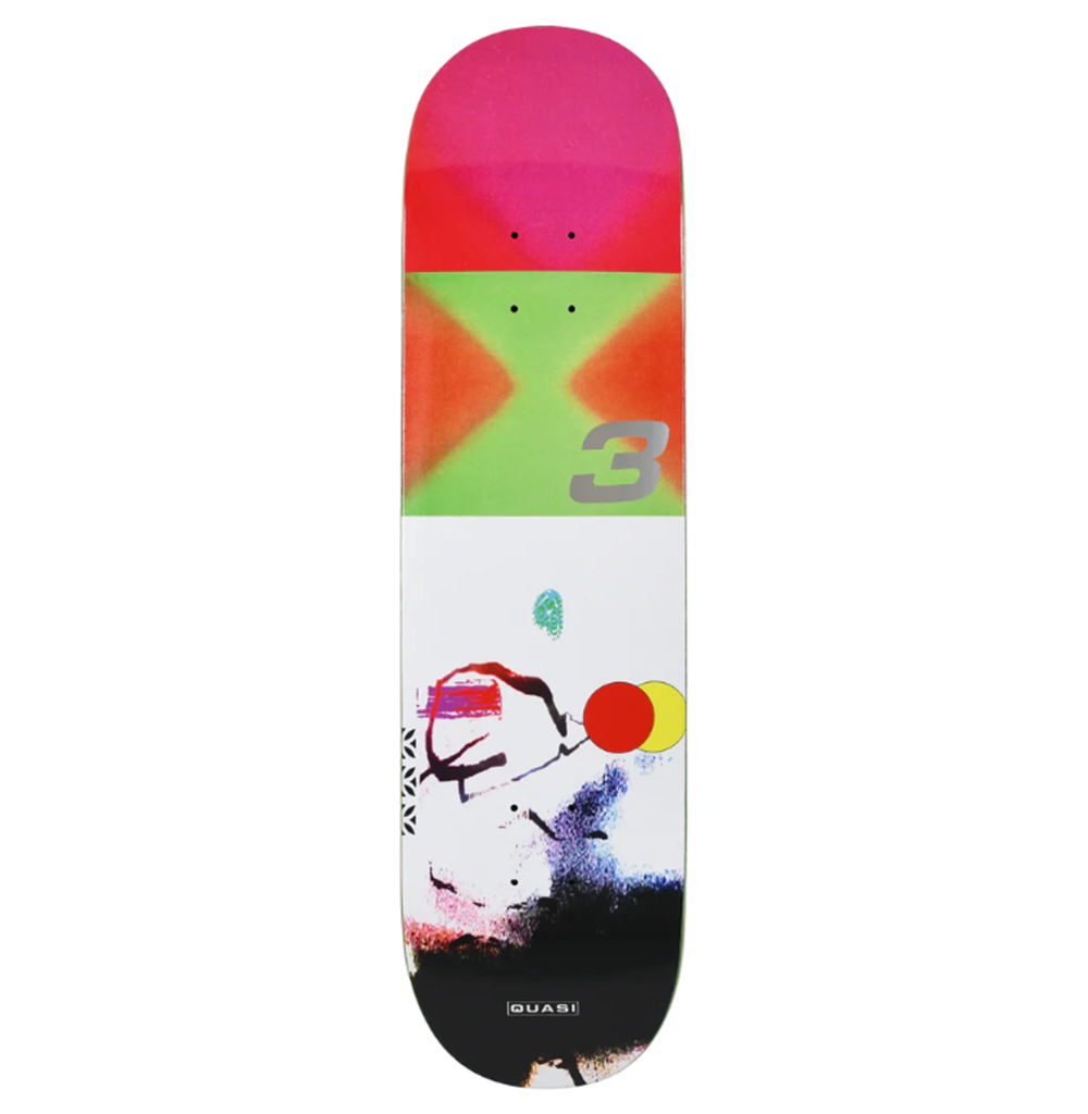 Quasi Race Track Skateboard Deck White Green Red 8.12x14WB