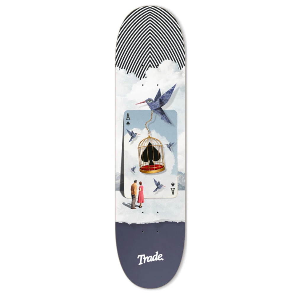Trade Dealt Cards Skateboard Deck White 8.25x14.3WB