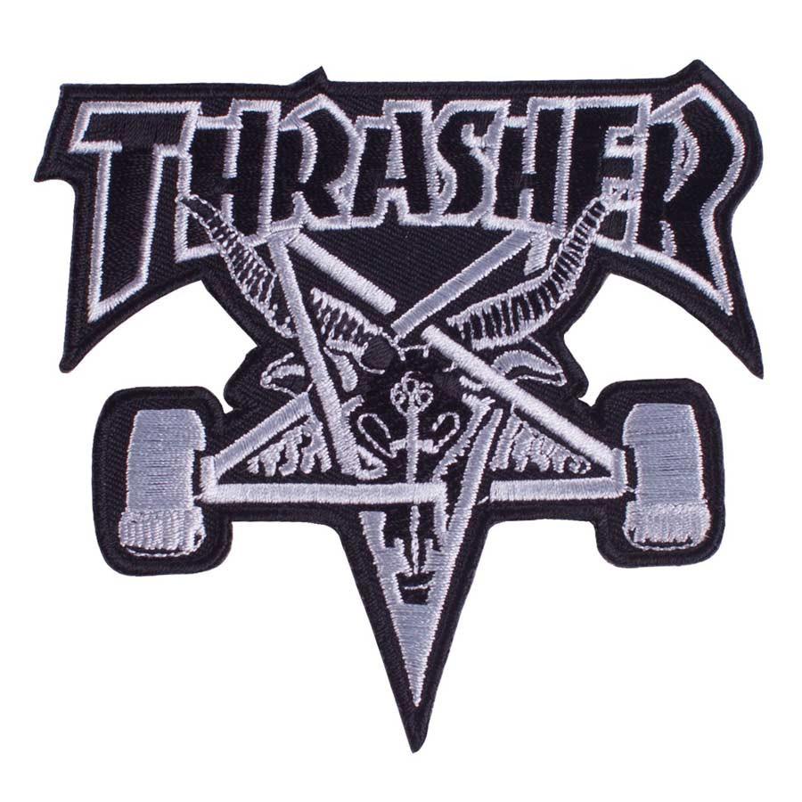 THRASHER SKATE GOAT PATCH BLACK SILVER